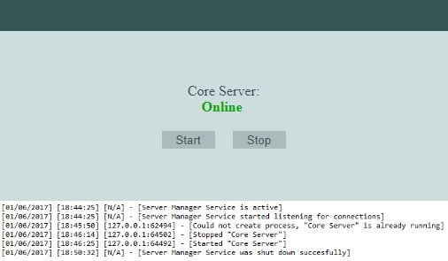 Server Process Control Panel